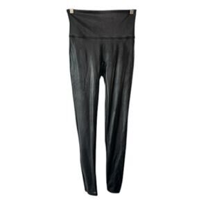 Spanx Black Faux Leather Leggings Women's Size Large New